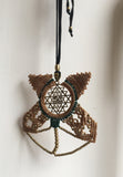 Macrame Mandala Necklace/ Pendant, Boho Style，   織途  ， Om Ethnic Handicraft , macrame