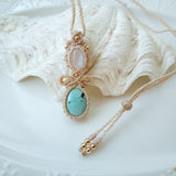 Turquoise & Moonstone Macrame Jewelry 11C 26