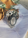 Silver Obsidian Macrame Necklace