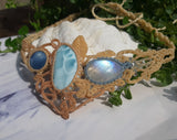 Larimar・Moonstone・Blue Opal  Macrame Necklace