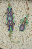Amethyst Macrame Pendant，   織途  ， Om Ethnic Handicraft , macrame