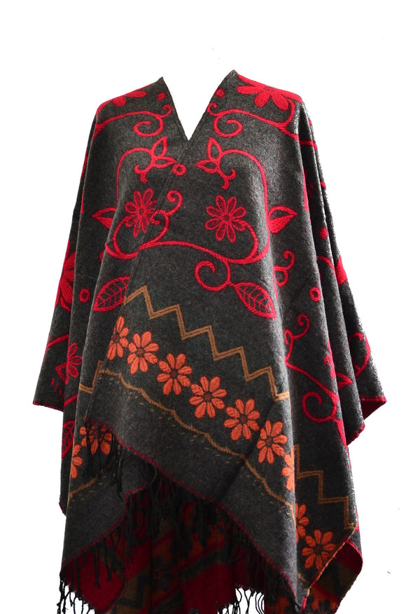 Handmade Flower Pattern Shawl Tibetan Shawl/ Scarf，   織途  ， Om Ethnic Handicraft , macrame