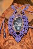 Dendritic Agate Necklace , Macrame jewelry