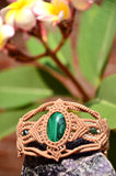 Malachite Macrame Jewelry, bracelet.