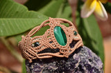 Malachite Macrame Jewelry, bracelet.