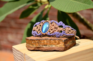 Labradorite Bracelet, Macrame jewelry