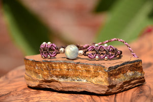 Moonstone bracelet, Macrame jewelry