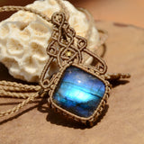 Labradorite Macrame Jewelry, necklace