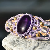 Amethyst bracelet, Macrame Jewelry