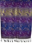 Handmade Shiny Peacock Scarf, Purple Big Blanket scarf，   織途  ， Om Ethnic Handicraft , macrame