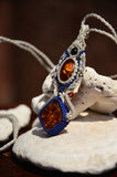 Amber necklace, Macrame jewelry