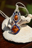 Amber necklace, Macrame jewelry
