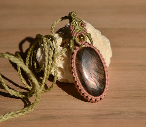 Labradorite Macrame Jewelry Necklace