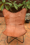 Leather butterfly chair