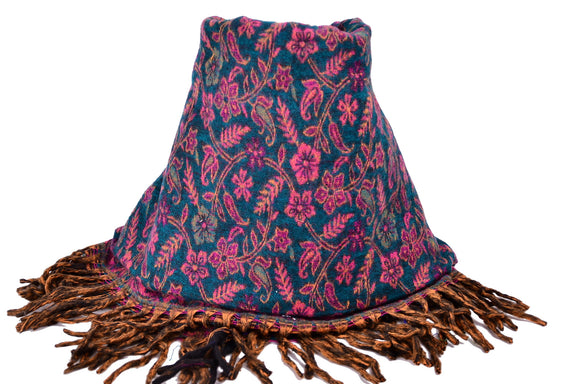 Handmade Yak Paisley Winter Woman Shawl/Scarf，   織途  ， Om Ethnic Handicraft , macrame