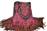 Handmade Flower Paisley Wool Woman Shawl/Scarf，   織途  ， Om Ethnic Handicraft , macrame