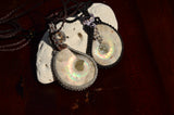Ammonite Fossil Necklace set, 2 pieces, Macrame Jewellery,