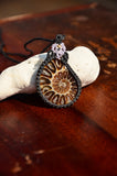 Ammonite Fossil Necklace, Macrame Jewellery,