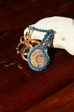 Ammonite Fossil pendant, Key / Cellphone chain, Macrame Jewellery