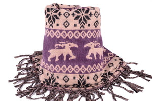 Christmas Wool Purple & Black Scarf, Big Blanket Scarf，   織途  ， Om Ethnic Handicraft , macrame