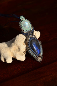 Moonstone, Labradorite  Macrame Jewelry, necklace