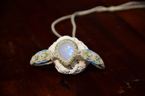 Moon stone bracelet / Necklace, 2 in one Macrame Jewelry,