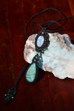 Moon stone & Amazonite Macrame Necklace