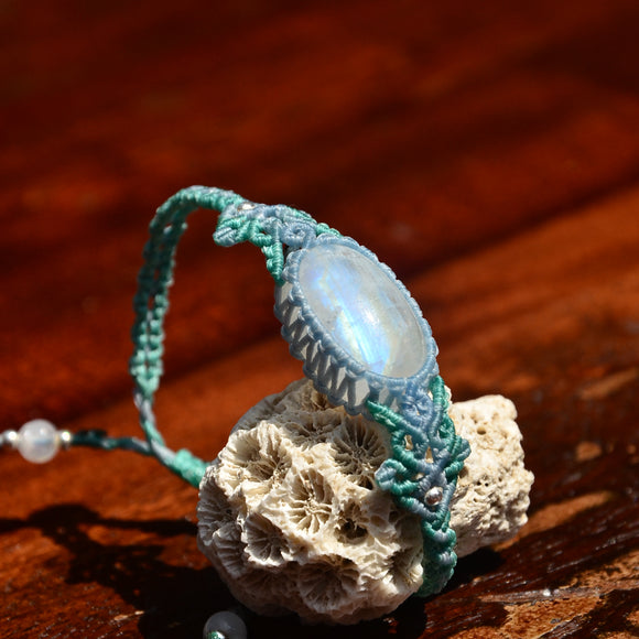 Moon stone bracelet, Macrame Jewelry,