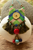 Macrame Necklace/ Pendant, Bohemian Style，   織途  ， Om Ethnic Handicraft , macrame