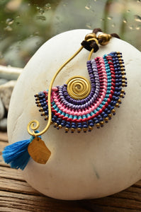 Macrame Necklace/ Pendant, Boho Style，   織途  ， Om Ethnic Handicraft , macrame