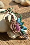 Ruby Zoisite Macrame Jewellery，   織途  ， Om Ethnic Handicraft , macrame