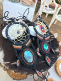 Labradorite Dream Catcher Style Macrame Jewelry，   織途  ， Om Ethnic Handicraft , macrame