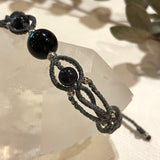Black Obsidian Stone bracelet  11L-13