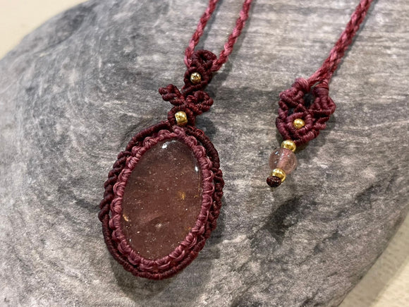 Strawberry quartz necklace 11-W09