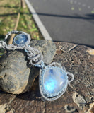 Moonstone kyanite  necklace